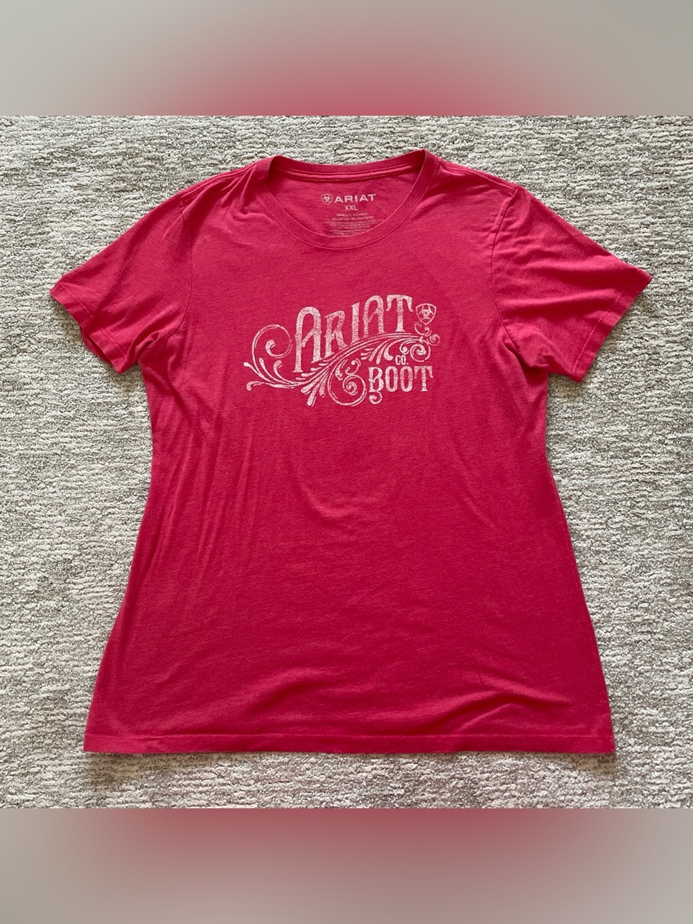 Ariat Boot Co. Graphic T-Shirt Women’s Size XXL Short Sleeve Red Western Rodeo